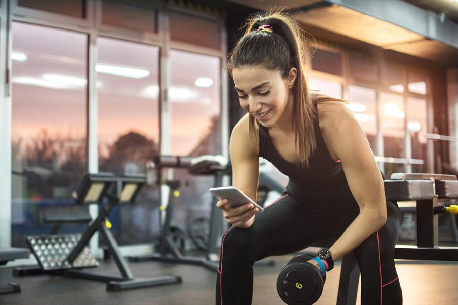 Work out girl in gym